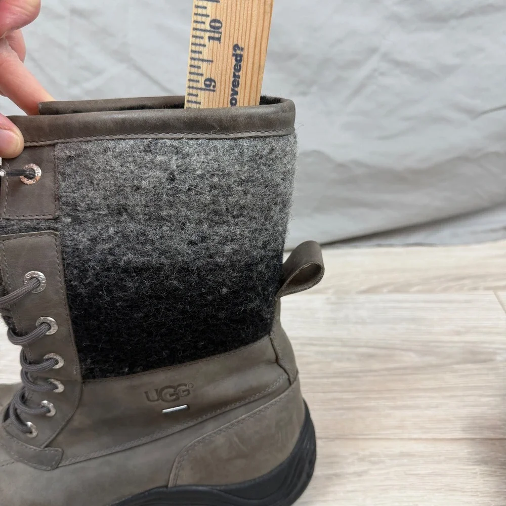 UGG Adirondack II Winter Boots Gray 1014387 Waterproof Sz 11‎ Wool Fur Lined